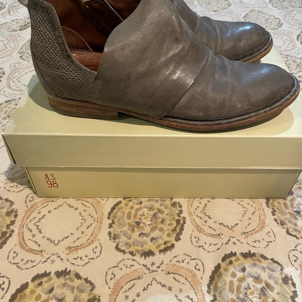 Ladies Leather Side Zip A.S. 98 Ankle Boots, Gray, size 40 - Picture 2 of 7